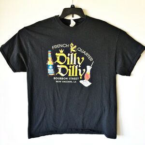 Dilly Dilly T Shirt BLack French Quarter Bourbon Street Graphic Tee Extra Large